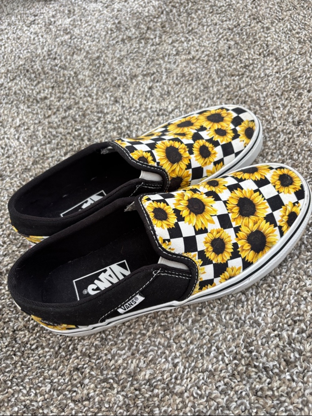 Vans Slip-On Checkerboard Sunflower Print - Picture 2 of 4